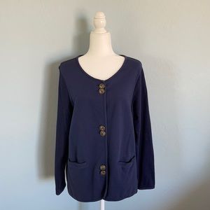 Coldwater Creek buttoned sweater with pockets L14